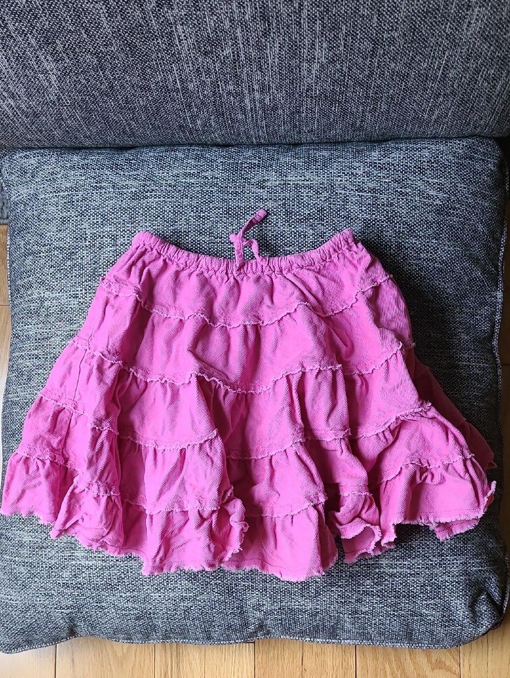 Mini Boden Pink Tiered Skirt Girls Size 3-4Y Elastic Waist Cotton